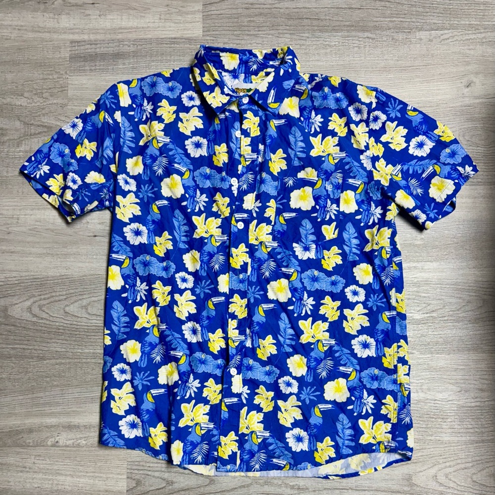 Tipsy Elves Blue and Yellow Men's Shirt